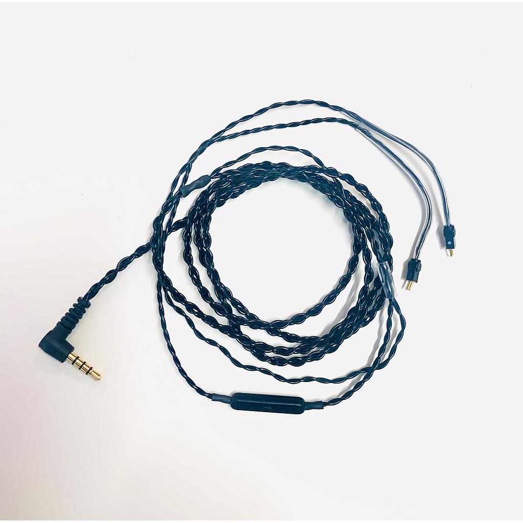 Câble IEM ReliefAudio serie, noir, spiralé, 2 pin / jack 3.5 mm avec télécommande